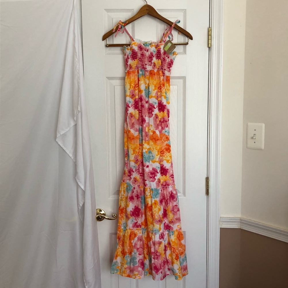 NWT Crazy 8 floral maxi dress w scarf
